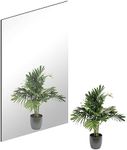 QEEYON 16 x 12'' Wall Mirror Tile Self Adhesive Glass Mirror Frameless High Clear Mirror Tile Large Wall Decor Mirror for Bedroom, Living Room, Hallway Door etc(1pcs)