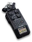 Zoom H6 All Black 6-Track Portable Recorder, Stereo Microphones, 4 XLR/TRS Inputs, Records to SD Card, USB Audio Interface, Battery Powered, Podcasting and Music