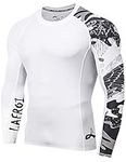 LAFROI Men's Long Sleeve UPF 50+ Baselayer Skins Performance Fit Compression Rash Guard-CLYYB (Asym Trace, XL)