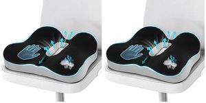DmTown Memory Foam Seat Cushion, Ergonomic Coccyx Cushion for Tailbone Pain & Sciatica Relief, Hemorrhoid Pressure Relief Cushion Car Seat Cushions for Driving, Office Chair, Wheelchair (Pack of 2)