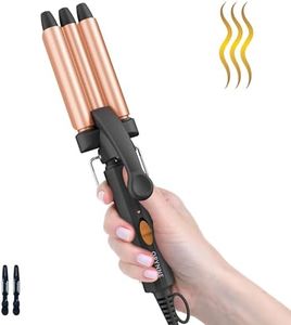 ORYNNE Small Hair Crimper, 1/2 Inch Beach Waves Curling Iron, Mini Hair Waver for Short & Long Hair, Argan Oil Infused 3 Barrel Curling Iron, Fast Heat Up Crimps Hair Iron, Light Weight & Easy to Use