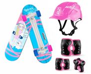 Jaspo Unicorn Girl Fiber Material Skateboard (26.5X6.5 Inches) (Combo (Knee,Elbow & Wrist Guard And Helmet) (For Age Group 7 Years And Above) (Unicorn Pro (Deck Size 26"X6.5") - Black