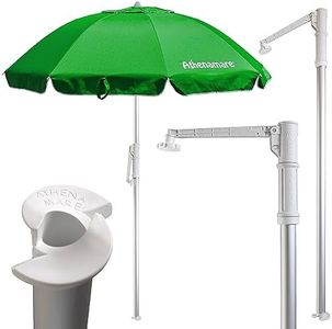 Athenamare Sfida il vento Ombrellone Antivento resistente in Alluminio con punta a elica brevettata e tessuto con protezione solare UV50+ (Green)