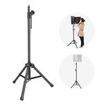 Neewer NW002-1 Wind Screen Bracket Stand with Aluminum Tube Non-slip Feet Adjustable Height 165.5 centimeters Stand Suitable for Supporting Acoustic Isolation Shield in Studio (Black)