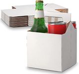 MT Products 4 Bottle Holder White Cardboard 12 oz. Beer or Soda Bottle Carrier for Safe And Easy Transport - 4 Pack Carrier (10 Pieces) - Made in the USA