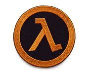 Half Life Logo Lambda Patch Emroidered Patch Sew on Black and Orange