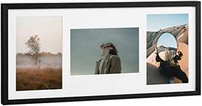 Navaris Picture Frame for 3 Photos - Collage Photo Frame for Wall - Multi Aperture Wall Hanging 3-Photo or Postcard Frame for 6x4 (10x15cm) Pictures