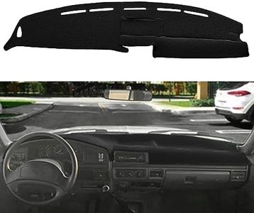 Yiz Dashboard Cover Dash Cover Mat Fit for Ford F150 F250 F350 Bronco 1992 1993 1994 1995 1996 1997 (Black) J20