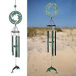 VP Home 39" H Triadic Dolphins Wind Chimes for Outside, Unique Triadic Dolphin Windchimes for Outdoor Decorations Garden Decor, Dolphin Windchime Gift for Women, Mom, Grandma, Unisex