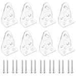 Teaaha 8PCS Mini Blind Brackets, Replacements Blinds Hold Down Brackets Clear Plastic Blinds Bottom Bracket Rail Hold Clips for Horizontal Blinds Shades Windows Doors Shades