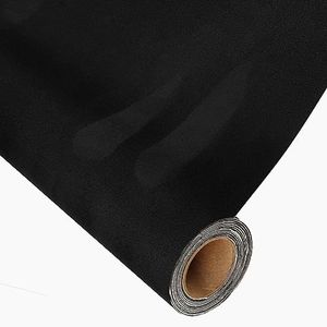 YushengTai Black Velvet Fabric, Faux Suede Fabric Self-Adhesive, Black Felt Fabric, 40 X 150 cm