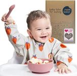 Nombear ® Baby Weaning Bib with Sleeves - Waterproof Baby Bibs 6-12 Months for Baby Led Weaning, Coverall Bibs for Baby Feeding, Long Sleeve Bibs for Toddler, Baby Bibs with Sleeves, Baby Apron, Light