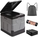 Portable Toilet for Camping, Folding Travel Toilet Camping Toilet Portable Toilet for Adults Car Toilet Camp Toilet Outdoor Toilet for Boat/Hiking/Long Trips/Beach (Folding Toilet - Black)