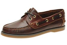 Jim Boomba Boat Shoe - Deck Shoe Classic Style - Mahogany Brown (UK 10.0)