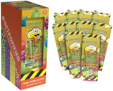 Slime Licker by BobaVida Green Apple Sour Popping Boba Pearls | No Corn Syrup Fruit Boba Pearls | Popping Boba For Drinks & Desserts | Gluten-Free, Non-GMO | Includes Straws | 3oz Each (10 Pouches)