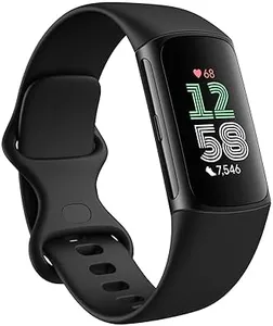 Fitbit Charge 6 Fitness Tracker with Google apps, Heart Rate on Exercise Equipment, 6-Months Premium Membership Included, GPS, Health Tools and More, Obsidian/Black, One Size (S & L Bands Included)