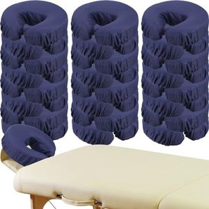 24 Pcs Face Cradle Covers for Massage Table Microfiber Reusable Soft Thicker Massage Table Head Rest Covers Bulk Oil Proof Headrest Cradle Sheets for Spa Beauty Salons (Navy Blue)