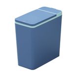 Kitchen Bin,9L Bathroom Bin with lid,Push Button Plastic Bin for Toilet Bin,Kitchen Bins,Bedroom Bin,Office Bin,Living Room Bin,Bin with Lid Dog Proof Bin(Blue)