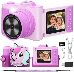 Kids Digital Camera for Girls Boys Age 3-10, My First Camera, 1080P HD Video, Toddler Camera Easy to Use, Shockproof Durable, Toys Gift for Kids Birthday Christmas with SD Card-Purple
