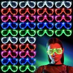 70 Packs LED Glasses 5 Neon Colors glow in the dark party supplies Favor for Kids Adult Glow sticks Light Up Glasses fit Holiday Birthday Valentine's Day and Halloween Party Supplies Cosplay