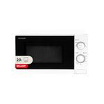 Sharp R20DWM 20L Solo Microwave Oven, 800W, White