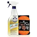 Fox Trot Bar Keepers Friend Spray and Foam Cleaner, 25.4oz Hard Water Stain Remover Tiger Pack Black Pro-Grade Microfiber Towel & Dual-Sided Sponge, Cleans Dirt from Hard Surfaces