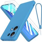 THIYUFUNS Case for Xiaomi Redmi Note 13 4G with 2 Tempered Glass Screen Protector, Redmi Note 13 Case Silicone Slim Fit Shockproof Anti-Scratch Compatible with Xiaomi Redmi Note 13 4G - Blue