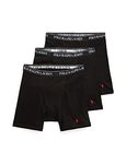 Polo Ralph Lauren Men's Classic Fit Cotton Boxer Briefs, Trunks & Long Leg Available (3 Pack), Polo Black/Rl2000 Red Pp, Small