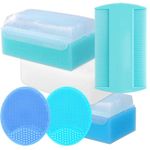 Sunny's 6-Pack Cradle Cap Brush Set - Fine-Tooth Comb, Baby Bath Sponge & Sensory Baby Hair Silicone Comb