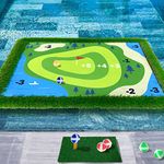 Cupohus Floating Golf Green for Pool, 2023 Upgraded 35"x 24" Golf Putting Green for Pool Set Includes Chipping Mat, 20 Balls, Rope, Hook, and Scorecard, Adult Fun Golf Games for Golfers