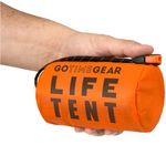 Go Time Gear Survival Life Tent • 2 Person Mylar Emergency Shelter Tube Tent + Paracord • All-Weather Protection for Camping, Hiking, & Survival Kits • Includes Emergency Whistle • 1PK Orange