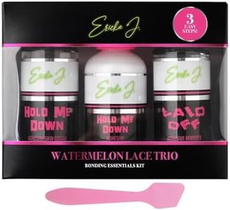 Ericka J. Lace Application System Trio Kit – Skin Guard, Hold Me Down Adhesive & Laid Off Adhesive Remover – Complete Wig Installation Solution, Waterproof & Sweat Resistant (Regular, Watermelon)