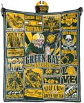 Green Bay Football Blanket Fan Gifts for Men Women Sport Throw Blanket Football Style Merch Gear 60" X 50" Cozy Sofa Bed