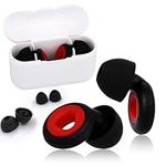 Ear Plugs,Noise Cancelling Ear Plugs for Sleeping, Swimming, Studying, Working, Concert Ear Plugs with 3-Layer Noise Reduction (Black+Red)