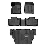 MAXLINER Car Mat Floor Mats 3 Row Liner Set Black for 2016-2018 Dodge Durango with 2nd Row Bench Seat