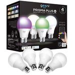 Geeni Prisma Plus 800 2700K-6500K Tunable and Dimmable A19, 60W Equivalent RGBW LED Smart WiFi Light Bulb, Compatible with Alexa and Google Assistant (4 Pack)