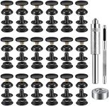 72 Pieces (18Sets) Snap Fastener Kit Tool 15MM Snap Button kit Snaps for Leather Leather Snaps and Fasteners Kit for High-Grade Metal Material Snaps for Bag, Jeans, Clothes, Fabric (Black)