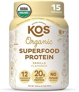 KOS Organic Plant Based Protein Powder – Raw Organic Vegan Protein Blend, 1.3 Pound, 15 Servings (Vanilla)