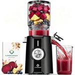 LINKChef Cold Press Juicer Machine, 4.53" Wide Chute for Whole Fruit & Vegetable, 200W Electric Slow Masticating Juicer with 2 Cups, High Juice Yield, Easy to Clean, BPA-Free, Black