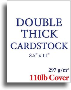 110lb Cover Ultra Heavyweight Double Thick Cardstock - Bright White - 8.5" x 11" - for Inkjet/Laser Printers 50 Sheets White