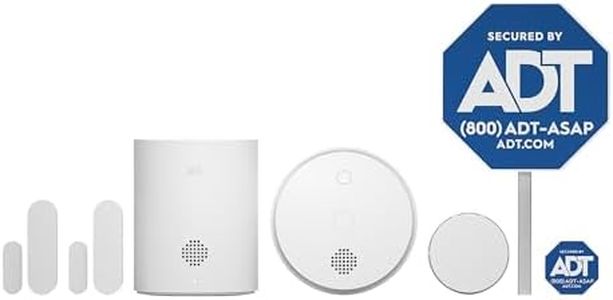 ADT Blu Home Safety Essentials Kit, DIY Home Security System with Smoke and Carbon Monoxide Detector, Water Leak Sensor, Temperature Monitor, Door/Window Sensors, ADT+ App Control