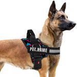 KIKA Pets Personalized Dog Harness |With Name|Customized Dog Vest,Extra Large (For 36 Kgs And Above ),Retro Spice-Red Blue
