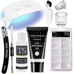 Poly Nail Gel Extension Kit for Builder Gel UV Nail Art Kit, Nail Extension Set (8in1) (needs 2-3 time practice)(SSD KIT) (CLEAR, SSD KIT)
