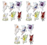 Beistle 54996 18 Piece Paper Fairy Cut Outs for Birthday Party Princess Theme Decorations, Multicolored