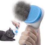 Self-Cleaning Slicker Brush for Dogs & Cats: Dog Brush & Cat Brush for Shedding Hair Fur Gently Removes Tangles Cat Grooming Brush for Short Haired Cats & Long Haired Cats