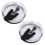 NA 2 Pcs Classic Clear Flip Replacement Lids Eco-Friendly Reusable Non-Slip Replacements Splash Spill Lids for Tumbler Travel Cup(20 oz)