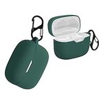 kwmobile Case Compatible with JBL Tune 230 NC TWS / T230NC / T235NC Case - Silicone Cover Holder for Earbuds - Dark Green