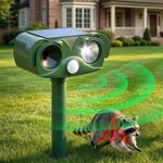 Cat Repellent for Gardens UK, Solar Cat Scarer for Outdoor Garden with Strobe Light & Infrared Sensor, Waterproof Animal Deterrent for Repelling Foxes, Dogs, Squirrels, Birds, Moles... (1)