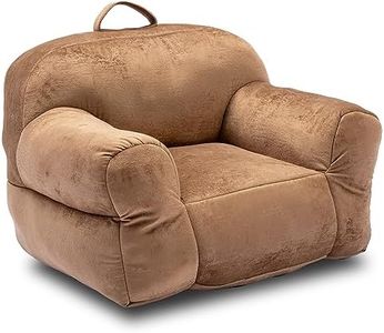 Aursrenty Bean Bag Chair, Comfy Velvet Fabric Beanbag Chair, Soft Stuffed Bean Bag Chair with Top Carry Handle, Beanbag Chair for Boys and Girls Teens Brown