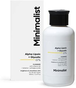 Minimalist 07% ALA and AHA Brightening Face Wash | Vitamin B5 For Hydration | Glycolic Acid For Exfoliation | Alpha Lipoic Acid (ALA) For Glowing Skin | Face Cleanser For Men, Women, White 100 ml 3.4 Oz (Pack of 1)